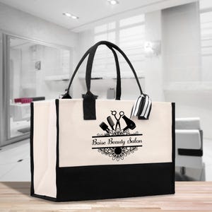 Sacola de lona de algodão personalizada para cabeleireiro, sacola de presente para salão de beleza, sacola de suprimentos para cabeleireiro, presente para barbeiro (HRST1009)