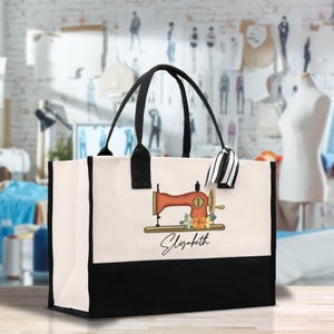 Personalized Sewing Machine Tote Bag, Quilting Gift (PST1004)