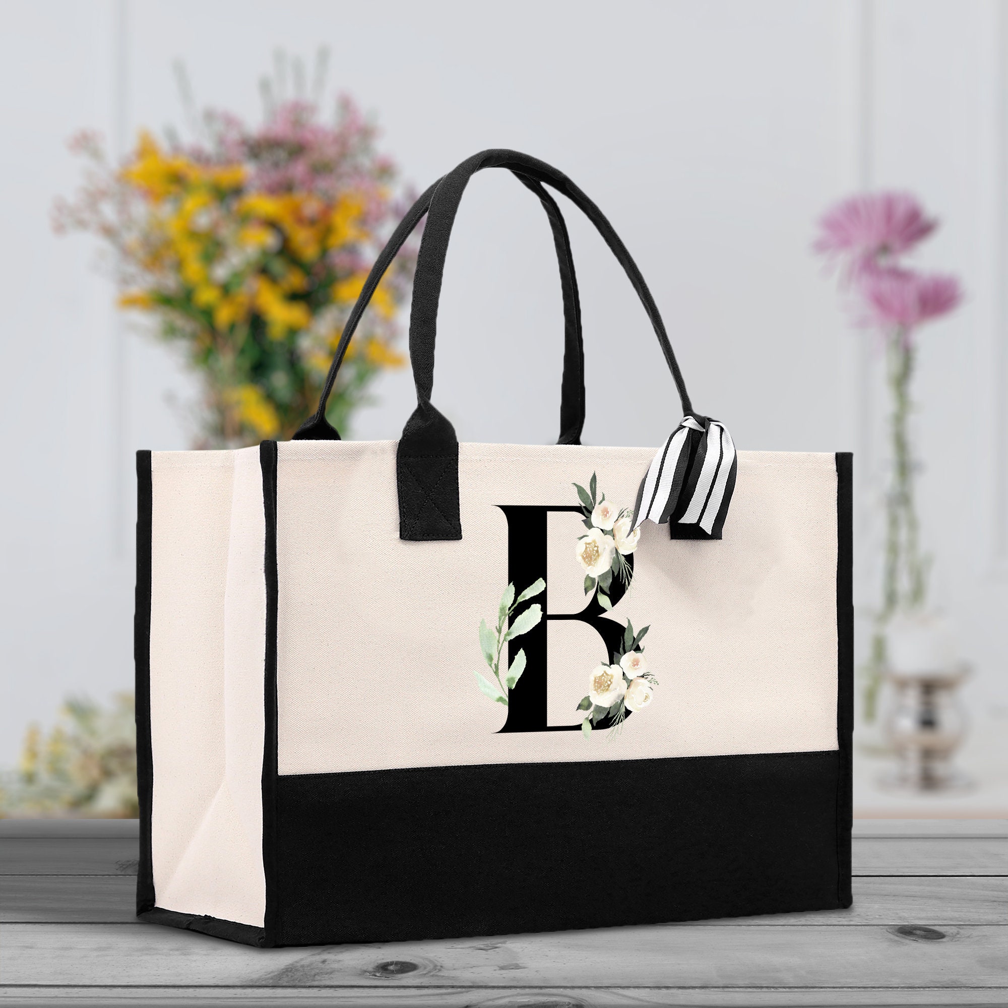 Mud pie initial canvas tote hotsell