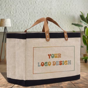 Tote Bag Canvas Jute Large Custom Logo