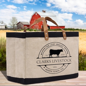 Farmers Market Jute Canvas Tote Funny Farmer Market Bag Quote Jute Bag Shopping Bag Burlap Bag Farmhouse Bag Grocery Bag (FT1001)