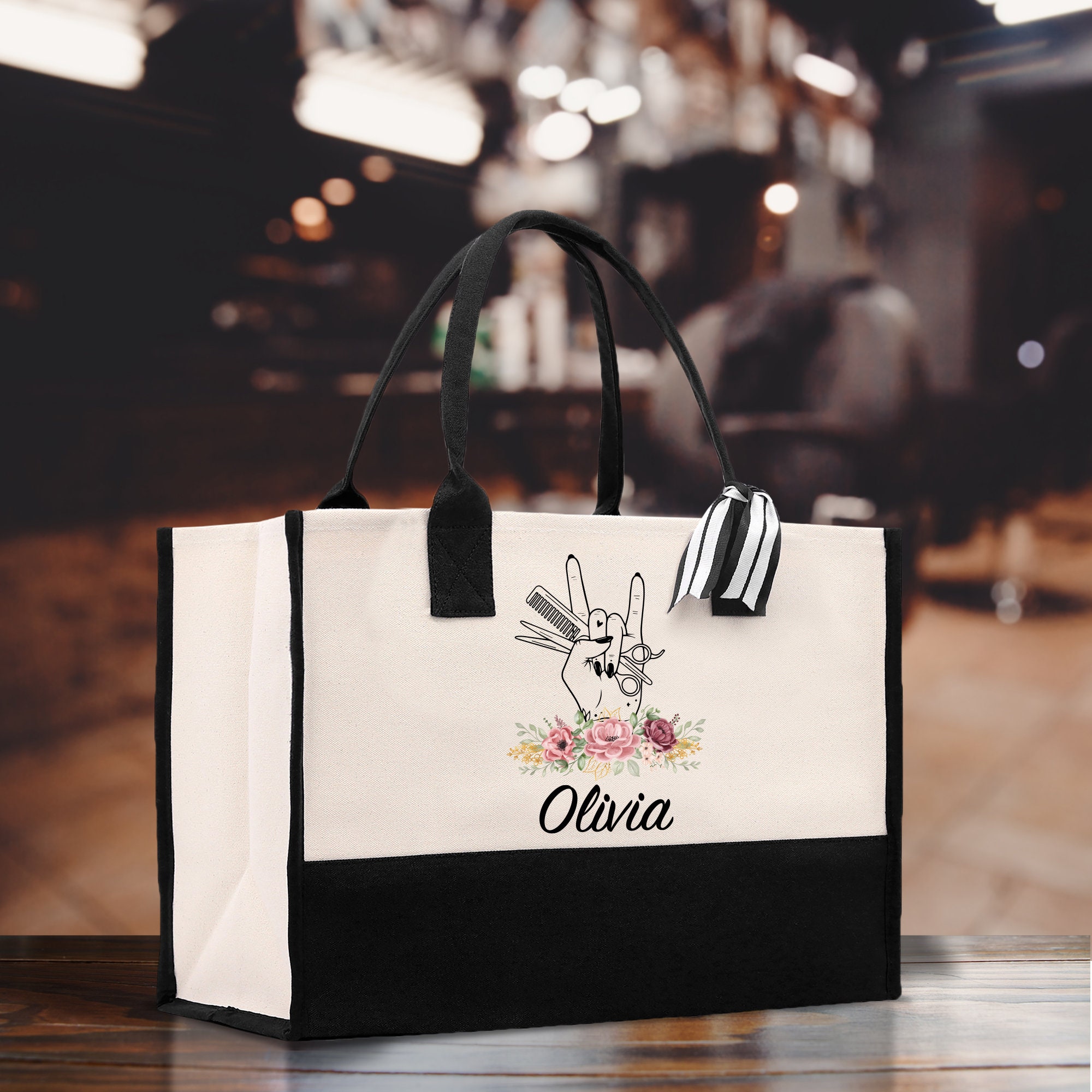 Personalized Hair Stylist Custom Cotton Canvas Tote Bag Hairdresser Gift Bag Beauty Salon Bag Stylist Supply Bag Barber Gift Etsy Canada