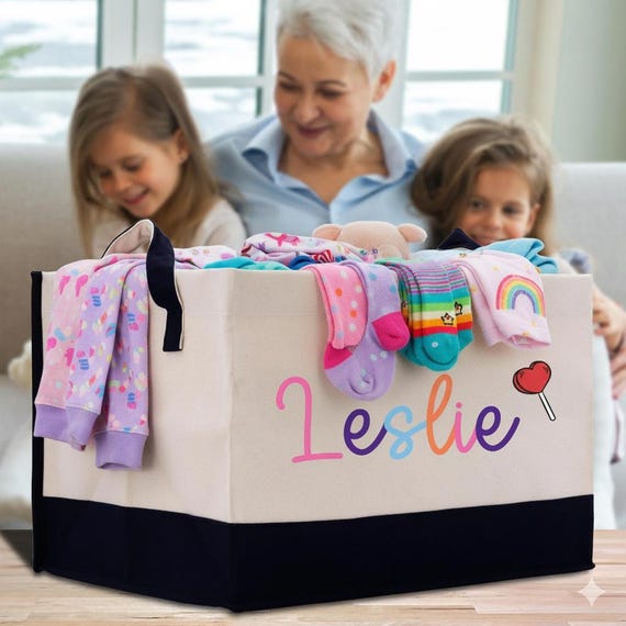 Personalisierter Wäschekorb Benutzerdefinierte Name Kinder Spielzeug Lagerung Kinderzimmer (PLB1001)