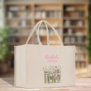 Book Lover Cotton Canvas Tote Bag Local Library Bag Bookworm Gift Bag School Librarian Gift Tote (LBT1031)