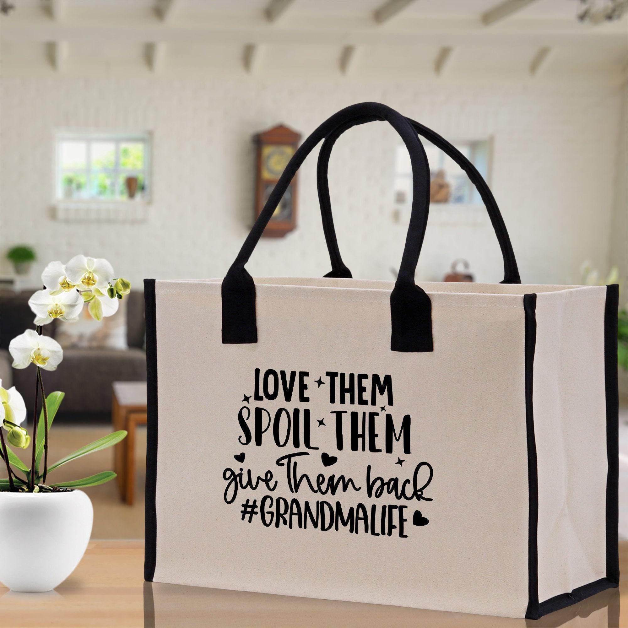Grandma Tote Bag: Eco-friendly Cotton Canvas, Getaway Bag - Etsy