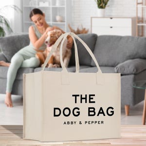 Op maat gemaakte draagtas hondennamen gepersonaliseerde katoenen canvas tas hondenliefhebber (DTB1016)