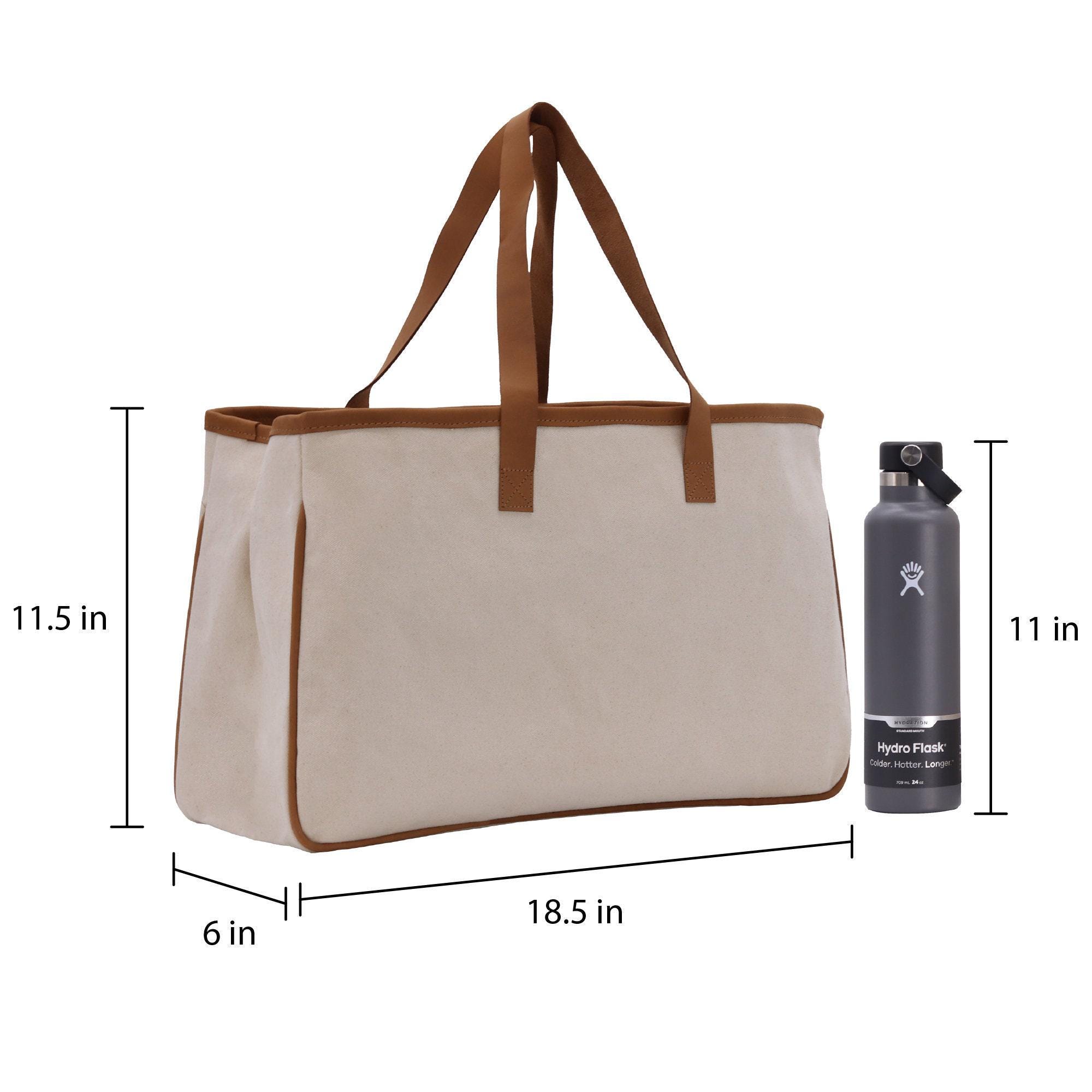 Happy Camper Cotton Canvas Chic Tote Bag Camping Tote