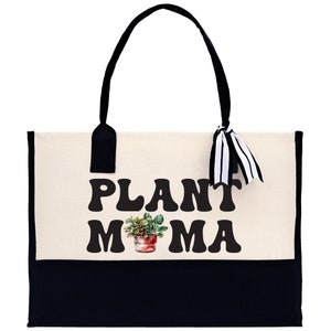 Plant Mama Canvas Tote Bag Plant Lovers Gift Plant Lady Tote Bag Gardener Mom Gift Gardening Tote Bag Plant Gift Botanical Gift for Mom