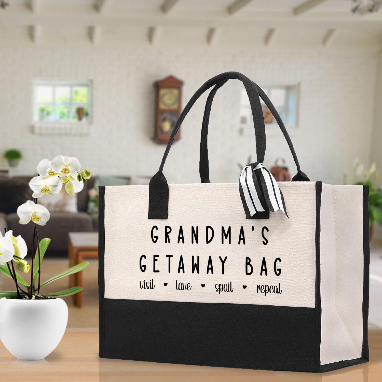 Grandma Tote Bag: Canvas Shopper, Getaway Travel Bag (GM1002) - Etsy