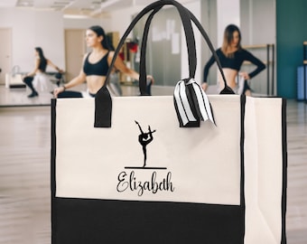 Dance Personalized Tote Bag Ballet Bag Gymnastic Bag Ballerina Bag Dancer Gift Dance Teacher Gift Dance Student Bag Custom for Women Girls