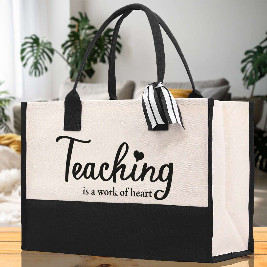 Teaching is A Work of Heart Tote Bag Teacher Bag Teacher Gift Teacher ...