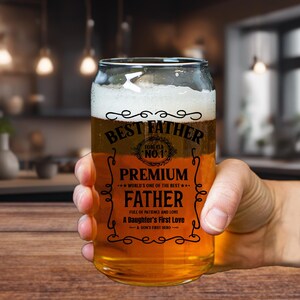 パーソナライズされた 20 オンスのビールカップ、カスタム トールボーイ ビール缶 グラス、結婚披露宴、父の日ギフト、ホームバーギフト、父の誕生日ギフト (FBG1004)