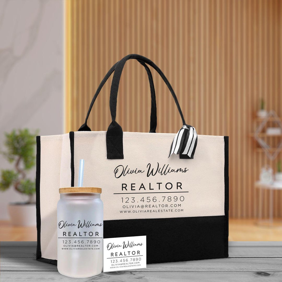 Realtor Tote Bag Personalized Business Tote Bag Custom Real Estate