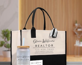 Personalized Realtor Tote Bag: Eco-Friendly Cotton Canvas, Custom Real Estate Gift (RT1001)