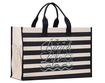 Beach Life Cabana Tote Bag XL - Oversized Chic Tote Bag With