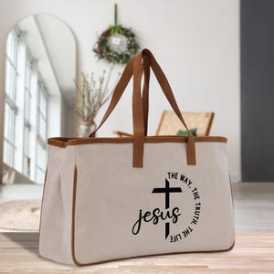 Draagtas religieuze bijbeltekst: 'Jesus The Way. The Truth. The Life' (CTT1027)
