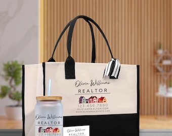 Realtor Tote Bag Personalized Business Tote Bag Custom Real Estate Agent Gift Bulk Business Logo Realtor Swag Real Estate Tote Bag