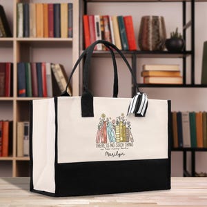 Personalized Book Lover Cotton Canvas Tote Bag Customized Library Bag Bookworm Gift Bag School Librarian Gift Tote (LBT1026)