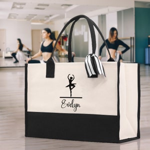 Tanz personalisierte Tragetasche Ballett Tasche Gymnastiktasche Ballerina Tasche Tänzerin Geschenk Tanzlehrer Geschenk Tanzschülerin Tasche Individuell für Frauen Mädchen
