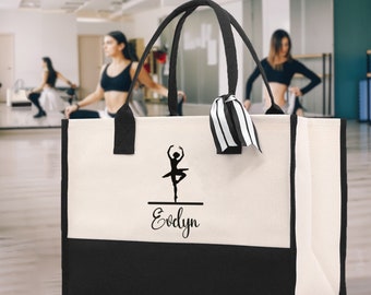 Dance Personalized Tote Bag Ballet Bag Gymnastic Bag Ballerina Bag Dancer Gift Dance Teacher Gift Dance Student Bag Custom for Women Girls