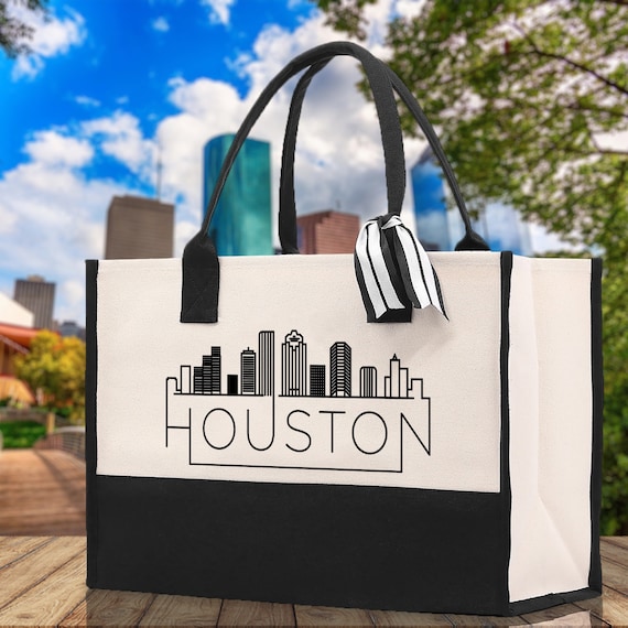 Houston Cotton Canvas Tote Bag TX Travel Vacation Tote 