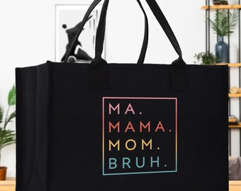 Ma Mama Mom Bruh Canvas Tote Bag - Rolig mammapresent
