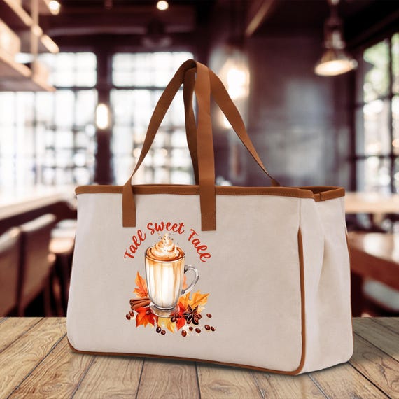 Tall Sweet Tall Cotton Canvas Tote Bag Christmas Party Invitation