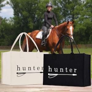 Sac fourre-tout personnalisé en toile de coton équestre Sac personnalisé pour amoureux des chevaux, cadeau d&#39;équitation pour elle (EQT1001)