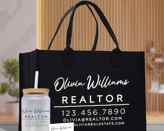 Personalized Realtor Tote Bag, Custom Real Estate Agent Gift (RT1001)