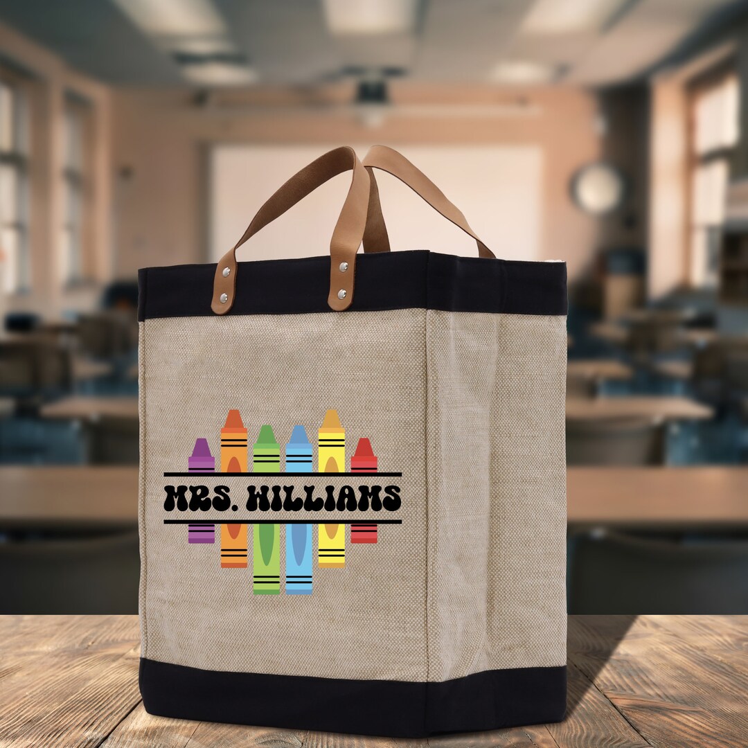 Personalized Teacher Jute Burlap Bag Gift for Teachers Teacher Life ...