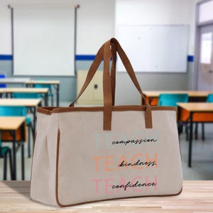 Teacher Cotton Canvas Tote Bag Gift for Teachers Teacher Life Tote Teacher Appreciation Gift Bag
