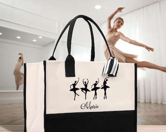 Personalized Dance Tote Bag: Ballerina Gift, Gymnastics Bag (DPTB1002)