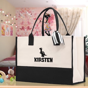 Sac fourre-tout personnalisé avec nom pour enfants, fourre-tout dinosaure pour la maternelle, sac de plage pour garçons, sac d'été personnalisé pour enfants, cartable pour enfants, lapin, licorne, chat