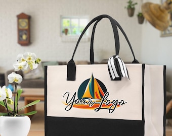 Custom Logo Cotton Canvas Tote Bag - Personalized Promotional Tote