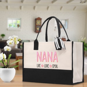 Grandma Tote Bag Grandma&#39;s Getaway Bag Grandma Nana Bag Grandma Gift Bag Shopping Bag Mothers Day Gift Live Love Spoil Bag Grandma Beach Bag