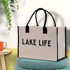 Lake Life Tragetasche Große schicke Einkaufstasche Geschenk für Sie Mädchen Wochenende Tote Weekender Bag Weekend Tote Bag Lake Life Geschenk Bootstasche