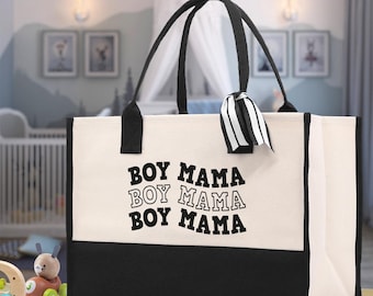 Canvas Mom Tote Bag, Boy Mama Design (MA1002)
