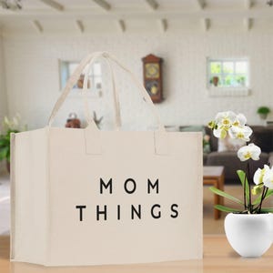 Torba typu tote dla mamy: Naturalne płótno, Duża pojemność (MA1008), Mama, Torba na rzeczy dla mamy, Prezent dla mamy psa, Zakupy, Nowość, Najlepszy prezent w życiu