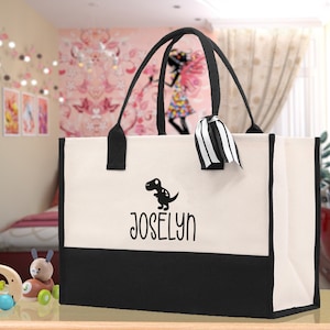 Sac fourre-tout personnalisé avec nom pour enfants, fourre-tout dinosaure pour la maternelle, sac de plage pour garçons, sac d'été personnalisé pour enfants, cartable pour enfants, lapin, licorne, chat
