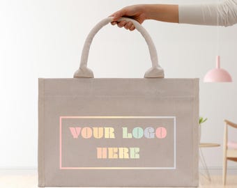 Borsa tote in tela di cotone con logo personalizzato, borse tote promozionali personalizzate
