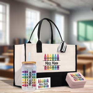 Gepersonaliseerde draagtas katoenen canvas leraar cadeau voor leraren Leraar leven draagtas aangepaste leraar waardering cadeautas leraar naam tas