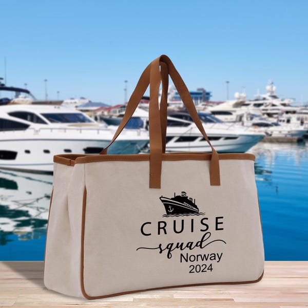 Borsa da crociera personalizzata per famiglie, borsa da viaggio in tela di cotone personalizzata (CSTB1001)