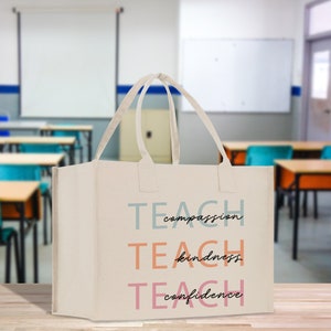 Teacher Cotton Canvas Tote Bag Gift for Teachers Teacher Life Tote Teacher Appreciation Gift Bag
