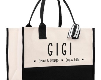 Personalized "Granny" Tote Bag For Women - Large Waterproof Canvas Weekend Bag, 17x13x8 Inches, Gift For Grandma
