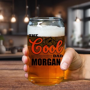 パーソナライズされた 20 オンスのビールカップ、カスタム トールボーイ ビール缶 グラス、結婚披露宴、父の日ギフト、ホームバーギフト、父の誕生日ギフト (FBG1007)