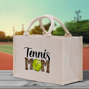 Tennis Mom Cotton Canvas Small Tote Bag Gift for Tennis Lover Bag Tennis Coach Gift Bag