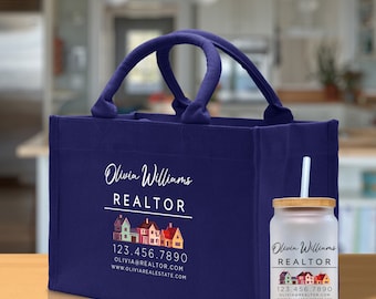 Realtor Tote Bag Personalized Business Tote Bag Custom Real Estate Agent Gift Bulk Business Logo Realtor Swag Real Estate Tote Bag