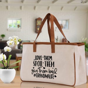 Grandma Tote Bag Grandma&#39;s Getaway Bag Grandma Nana Bag Grandma Gift Bag Shopping Bag Mothers Day Gift Live Love Spoil Bag Grandma Beach Bag