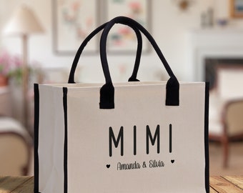 Mimi Petit-enfant Noms d’enfants Sac fourre-tout personnalisé de grand-mère Sac d’escapade de grand-mère Sac Gigi Sac cadeau personnalisé de grand-mère Sac de courses Cadeau de fête des mères