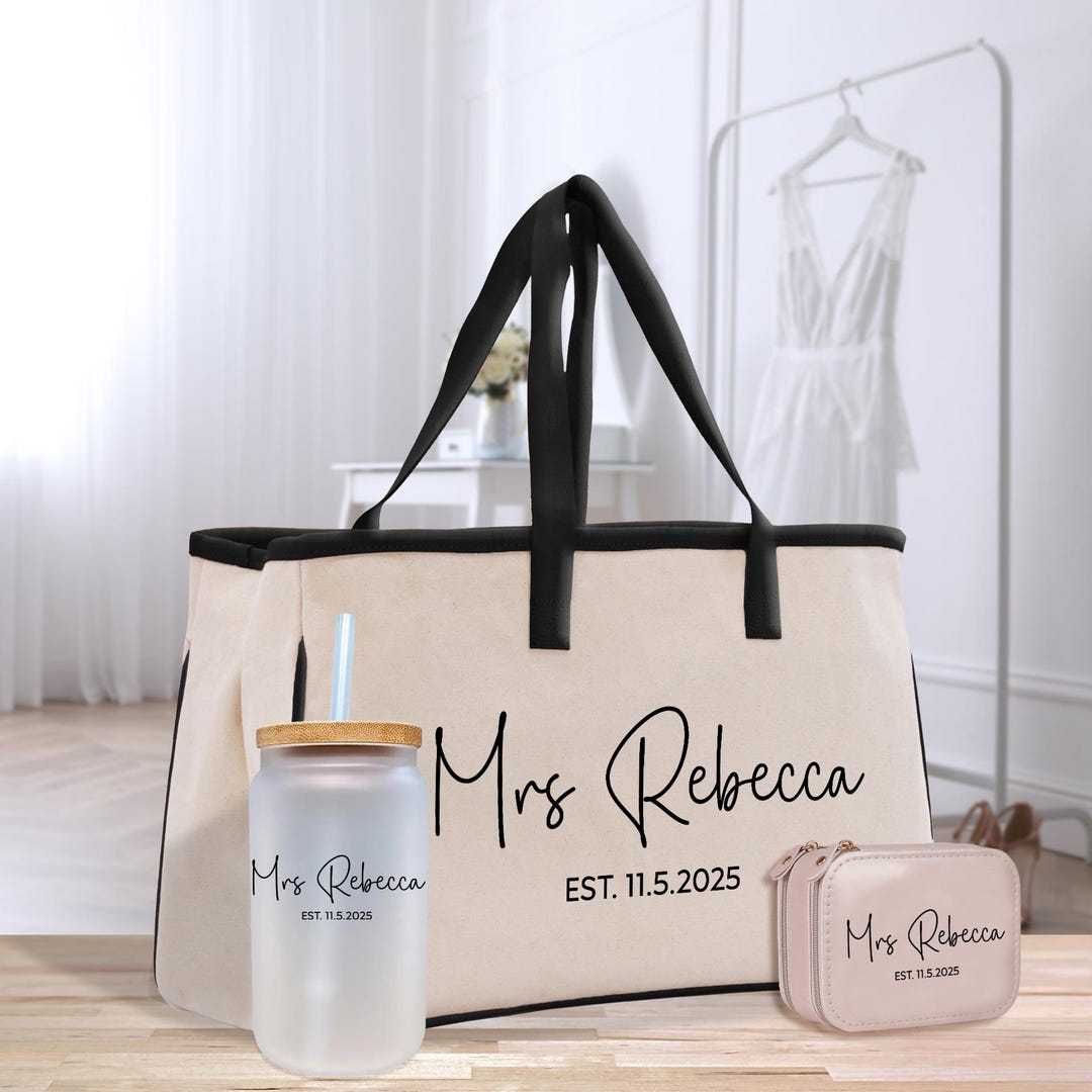 Personalized Wedding Tote Bag: Mrs. Last Name, Est. Year (FO1012) - Etsy